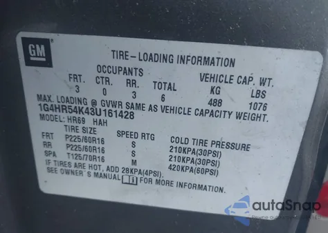 2003 Buick Lesabre Limited from USA, damaged, VIN 1G4HR54K43U161428